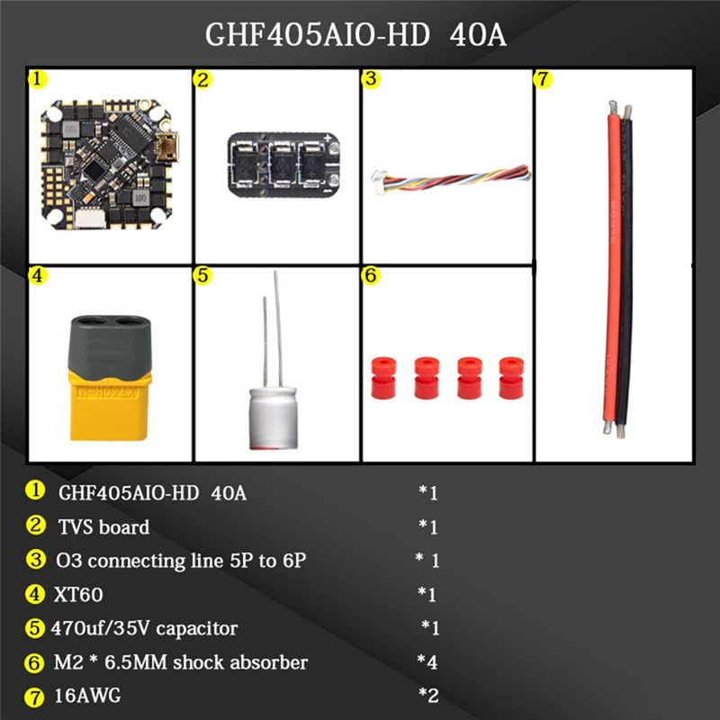 Drone Flight Controller - ABTI-GHF405AIO-HD 40A AIO 플라이트 컨트롤러, F405,
